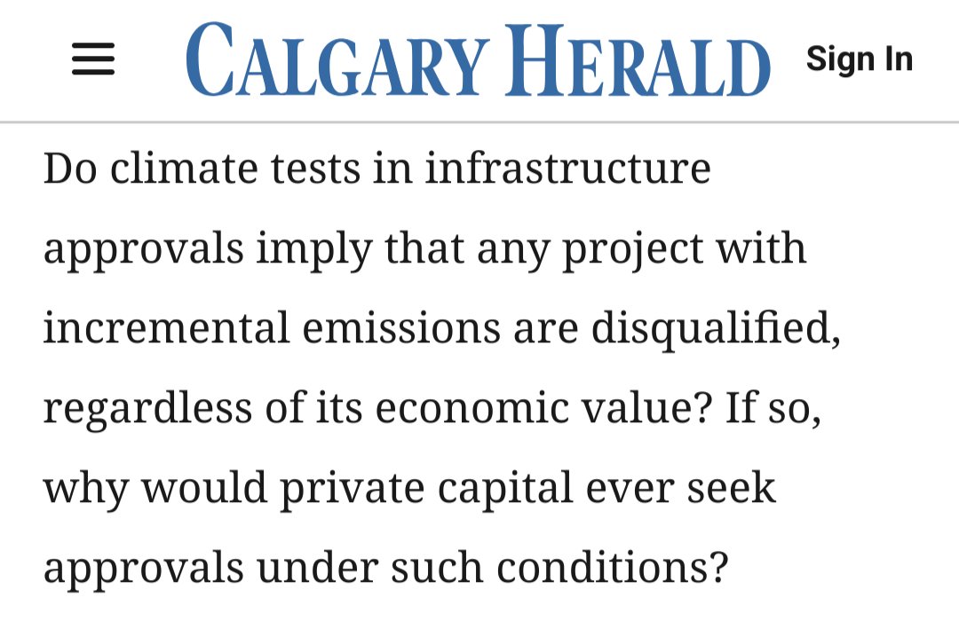 andrew_leach's tweet image. The author of this op-ed was a very senior executive at TC when they sought to construct the Keystone XL project which was subject to a climate test as part of the State Dept analysis for the issuance of the presidential permit. TMX and Line 3 were built after such tests.