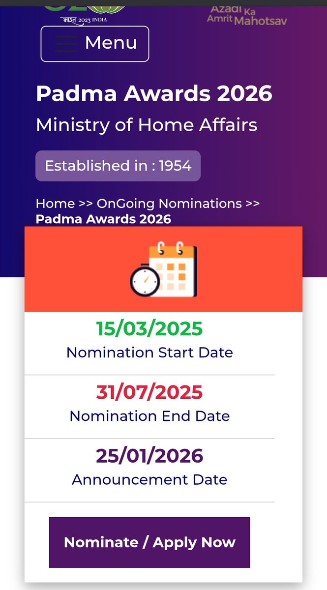 Guys Padma Awards Nomination will end on 31st of July , is time SG ka naam nominate krdo jaldi se warna like last year fir mauka haath se chala jayga ...do asap in large number please 🙏🙏

Padma Awards share.google/BcvhBS1jt7Bh9Z…