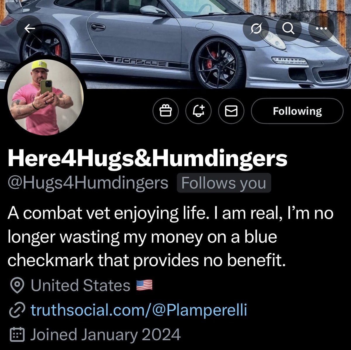 RavensNest1776's tweet image. If you’re not yet following my friend, @Hugs4Humdingers , I recommend you do so.
He’s a Patriot with a big heart for our Republic & he’s straight-up honest about his opinions.
Those of you into hunting and outdoorsy activities may also find him a good follow. ✌🏻🇺🇸