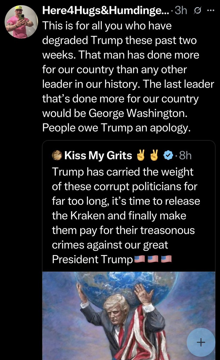 RavensNest1776's tweet image. If you’re not yet following my friend, @Hugs4Humdingers , I recommend you do so.
He’s a Patriot with a big heart for our Republic & he’s straight-up honest about his opinions.
Those of you into hunting and outdoorsy activities may also find him a good follow. ✌🏻🇺🇸