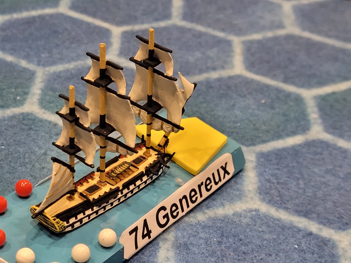 HMGS_Inc's tweet image. Nelson and Brueys clashed at sea in an alternate Battle of the Nile, where maneuver, not anchors, decided fate. Players relived a fierce 1798 showdown as British and French captains. A thrilling naval "what if?" from GM Mark Campbell. #Historicon2025