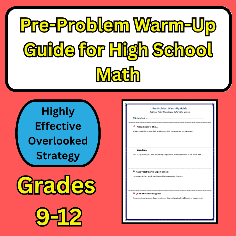 ColeMathematics's tweet photo. Pre-Problem Math Warm-Up Guide | Activate Prior Knowledge | Math Bell-Ringer https://t.co/IYQTpP90BA https://t.co/wOWfBFqHEH