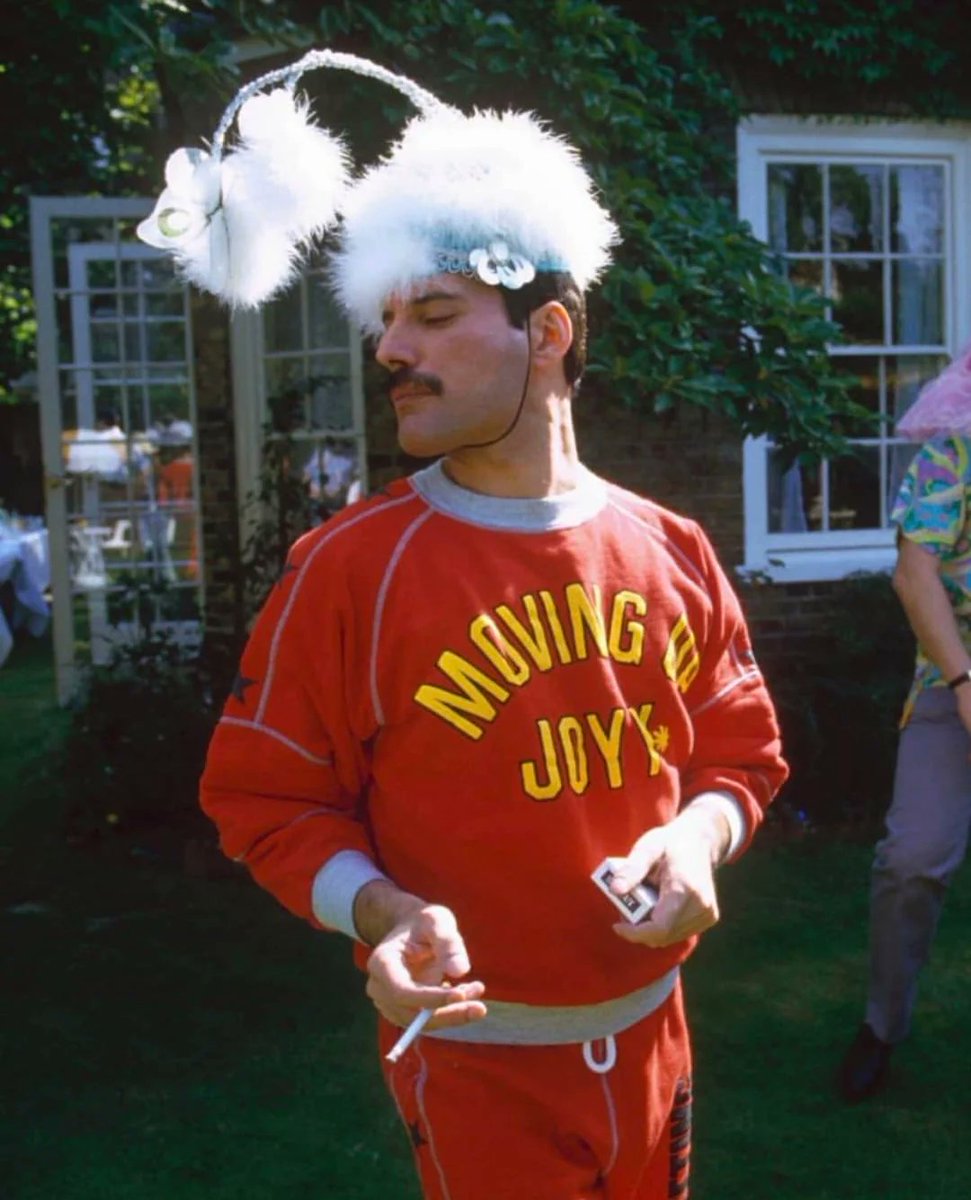 Freddy Mercury at his 40th birthday party, 1986.