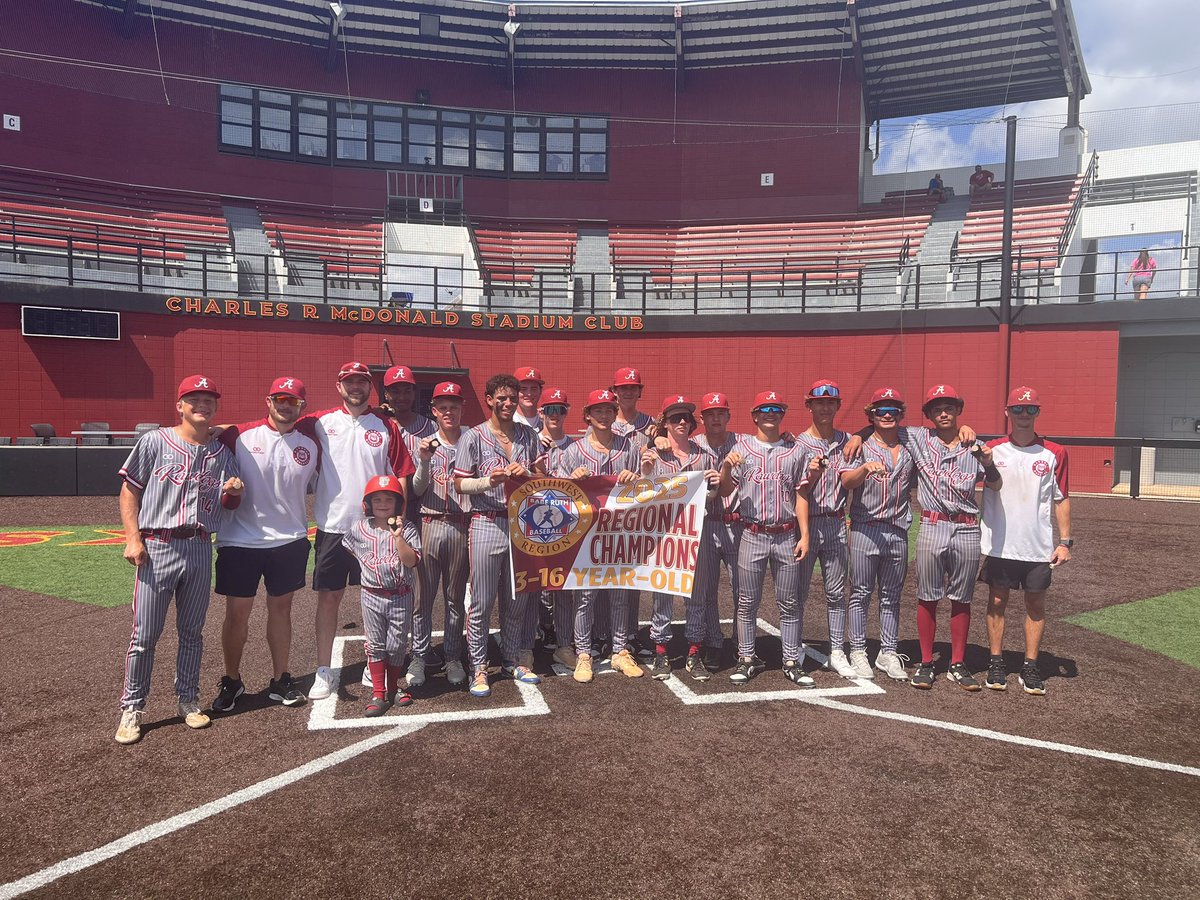 ChristyDriskell's tweet photo. 15u Alabama Rawdogs are your Champions in the 2025 Babe Ruth Southwest Regional Tournament and are headed to the World Series in Branson, MO! https://t.co/CXmaYzydmI
