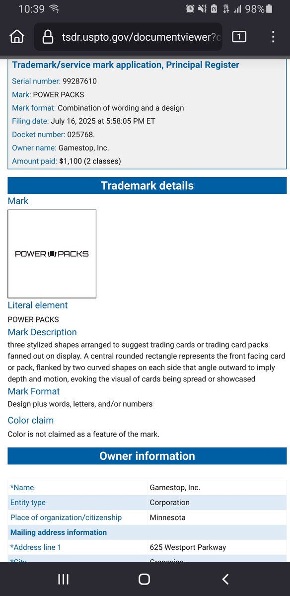 GMEVisionary's tweet image. This is pretty huge innit
tsdr.uspto.gov/documentviewer…
$GME