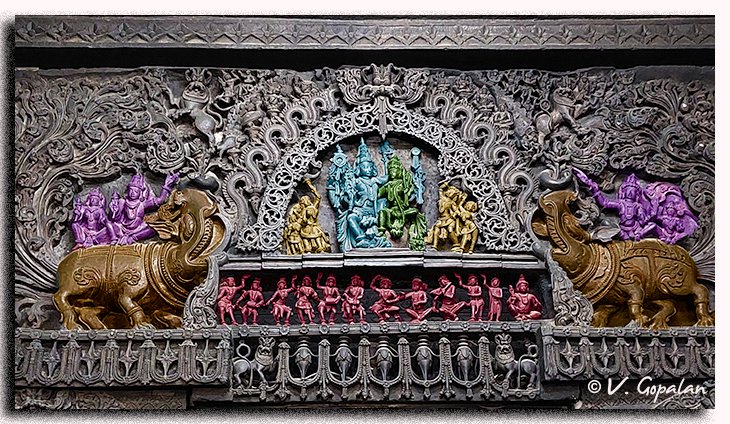 TheGopalan's tweet image. I am awe struck looking at the details!
This panel is on top of the entrance the main Sanctum sanctorum of Chennakesava temple, Belur
It is actually a 3D panel! How did they manage this on stone!!!!!
Vishnu with Lakshmi surrounded by devathas (?)!