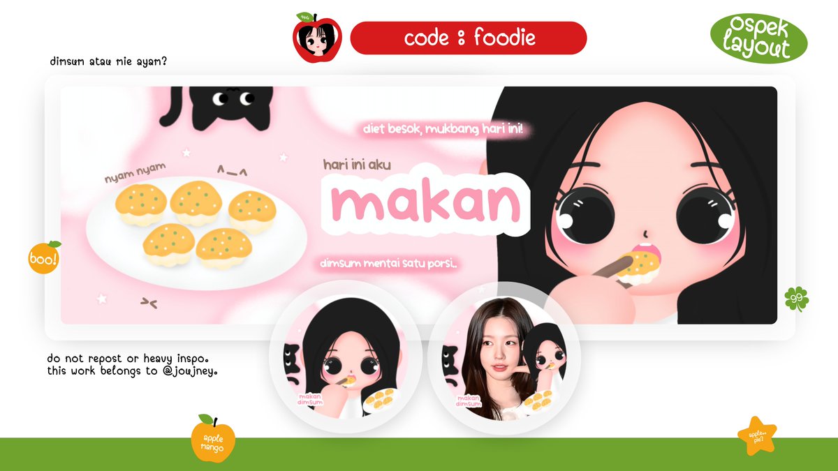 joujney's tweet photo. 🍜💬 help rt &amp; ospek please? tia ‼️🥢

🍚 OSPEK TIME 🍽️

h🅰️Lo! pagi ini aku bawa calon katalog layout chibi 👀 full hand draw dengan code : foodie iaa! jenis mam nya bisa pilih dimsum/mie ayam‼️ jika ada kemiripan dengan ba lain pls kindly dm me asap! CEK ALT (ufs) #zonauang https://t.co/qUazUkd3VK