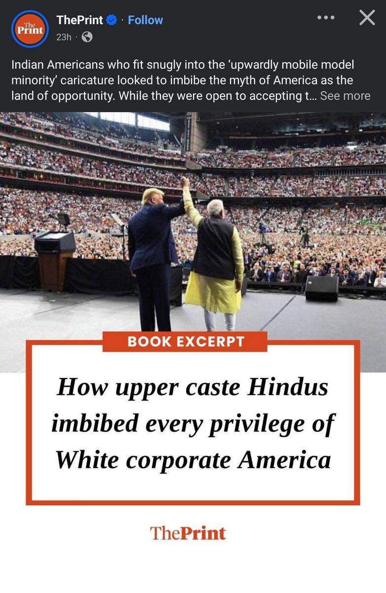 aravind's tweet image. I think now and then The Print has to publish propaganda pieces for the DS giving space to ridiculously casteist, divisive narratives of the DS that is constantly pushed using their minion brown sepoy authors and activists in India to keep India backward in the name of caste.