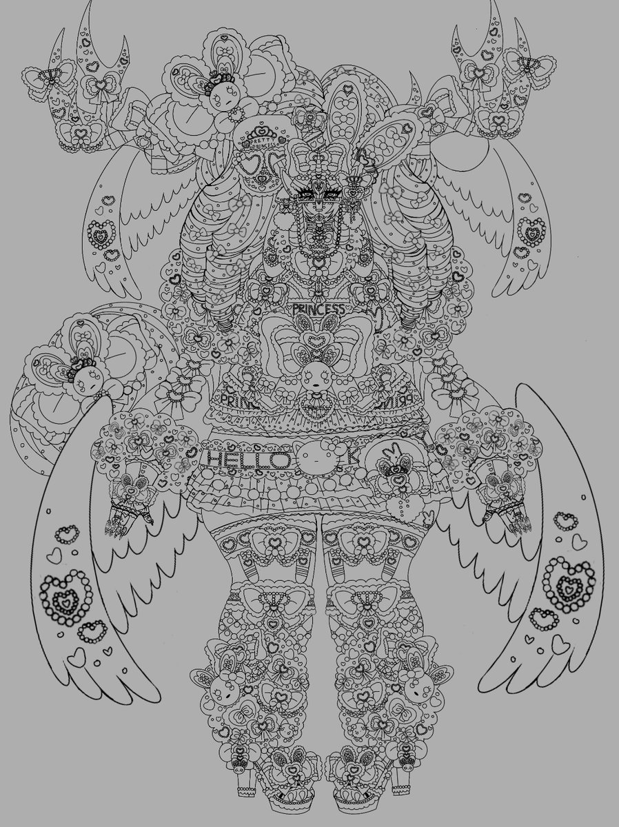 Bonnetteowo's tweet image. Line art is finish ill color tomorrow im tired lol