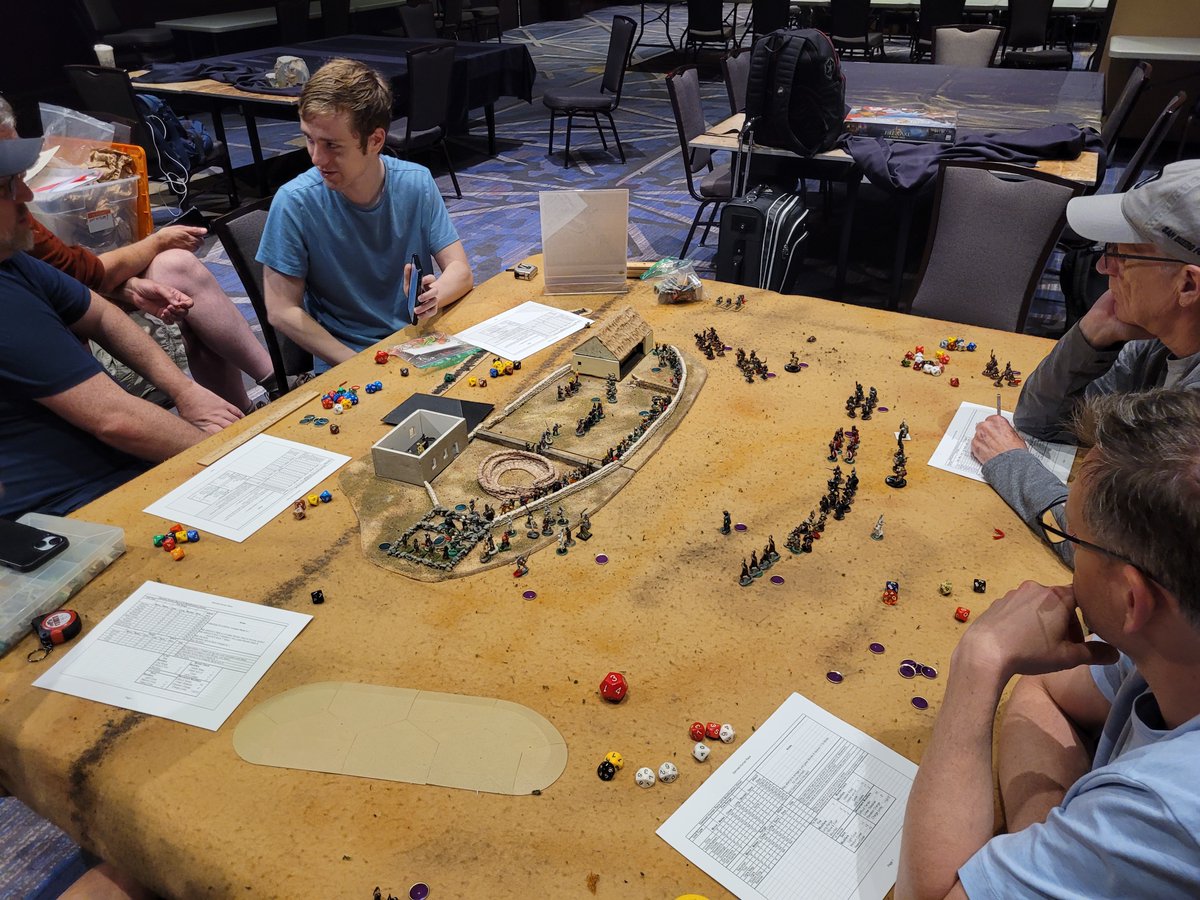 HMGS_Inc's tweet image. In Orc’s Drift, heroes rallied behind Gandalf and Elrond to hold the line against a savage horde of Orcs and dark allies. Steel clashed and courage soared in this epic battle of light vs. shadow, brought to life by the passionate GM Eric Schlegel of The HAWKS. #Historicon2025