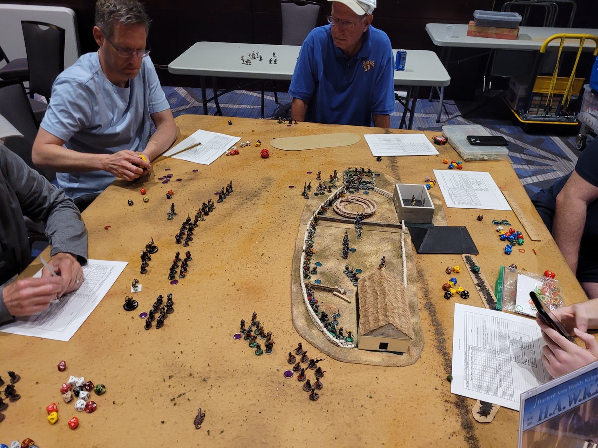 HMGS_Inc's tweet image. In Orc’s Drift, heroes rallied behind Gandalf and Elrond to hold the line against a savage horde of Orcs and dark allies. Steel clashed and courage soared in this epic battle of light vs. shadow, brought to life by the passionate GM Eric Schlegel of The HAWKS. #Historicon2025