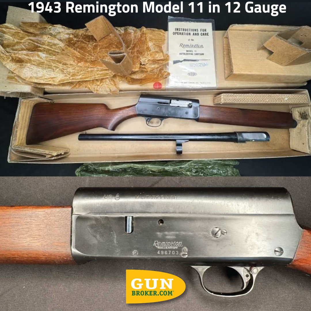 GunBroker's tweet image. #SundayGunday: WW2-Era Time Capsule
This isn’t just a 1943 Remington Model 11 in 12 Gauge—it’s a WWII-era shotgun that's New In Box. Yes, really. 📦
🔥 See it here: bit.ly/4lZhkCy
💬 Would you keep it pristine or take it to the field? Let’s hear how you’d handle…