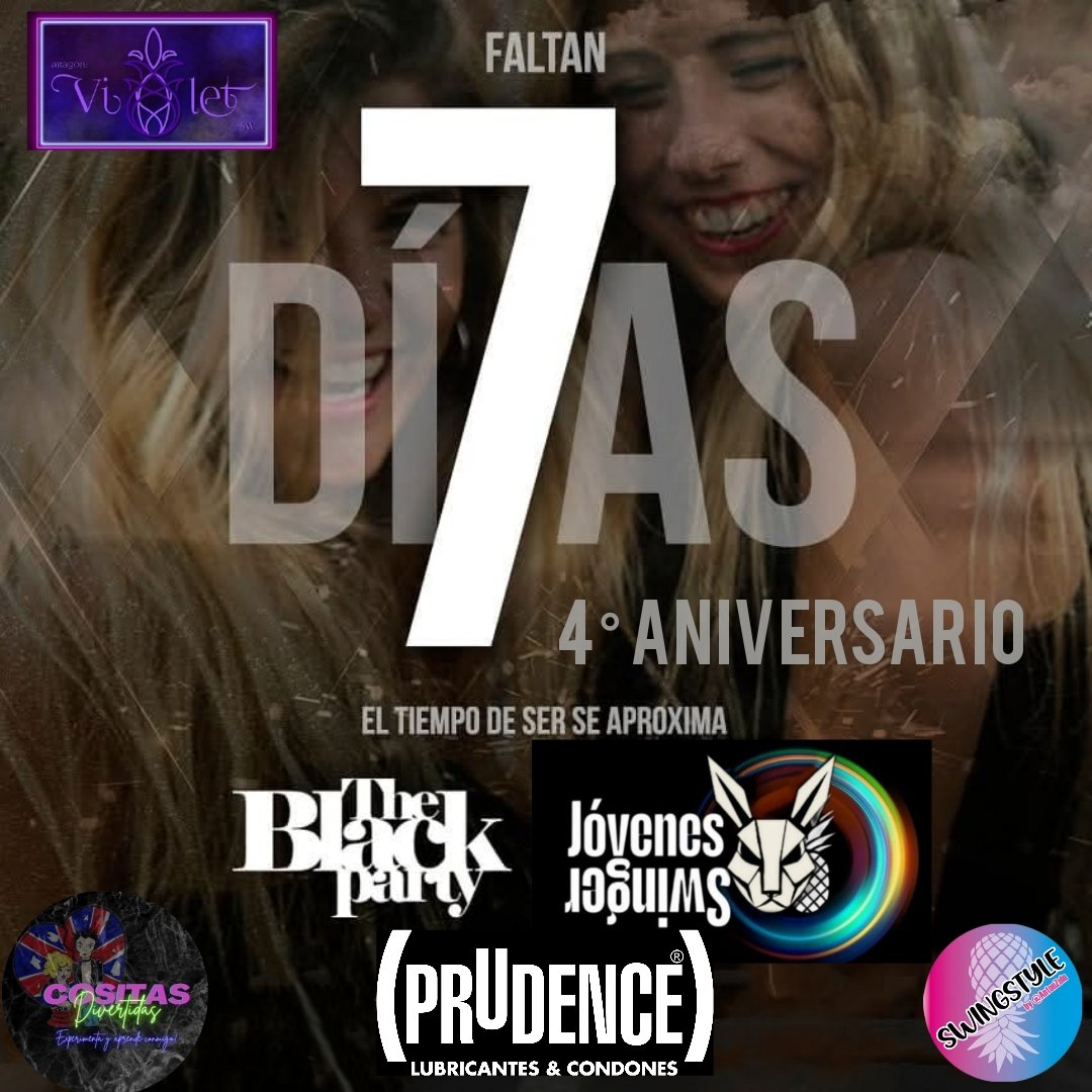 🔥 ¡La cuenta regresiva comenzó! 🔥
Faltan solo 7 días para nuestra fiesta más icónica del año… y ¡YA SOMOS MÁS DE 70 PAREJAS CONFIRMADAS! 🎉👀

El 4º Aniversario de Jóvenes SW será una noche para romperla: sensualidad, libertad, pelucas y vestidos Negros 🖤
⚠️Últimos accesos