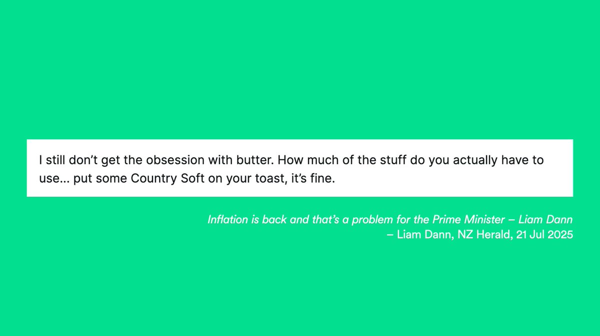 DailyIndgnation's tweet image. I know Liam Dann is only NZ Herald&apos;s Business Editor at Large, so he can&apos;t be expected to know butter is not just used to butter your toast in the morning, but is kinda essential in all sorts of baking for, like, businesses.