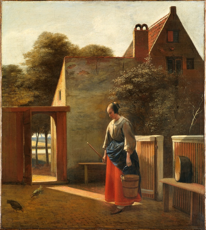o0aga0o's tweet image. A maid with a bucket in a backyard (ca 1660)
Pieter De Hooch (Dutch, 1629-1684)