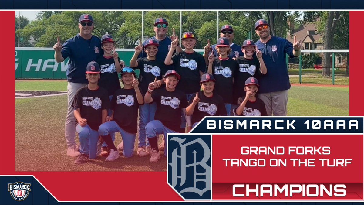 And another championship title brought home from Grand Forks...

The Bismarck Americans 10AAA team came out on top at the Tango on the Turf tournament. Congratulations to the players and coaches on another successful weekend at the ballpark!