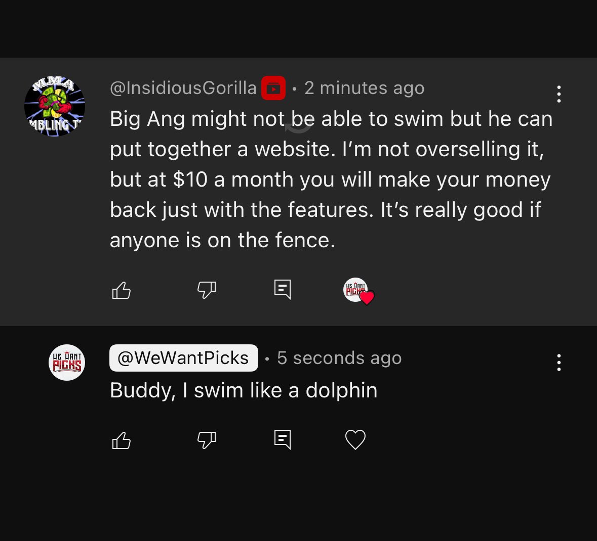 Guys, I’ve seen a bunch of comments like this. I can swim.