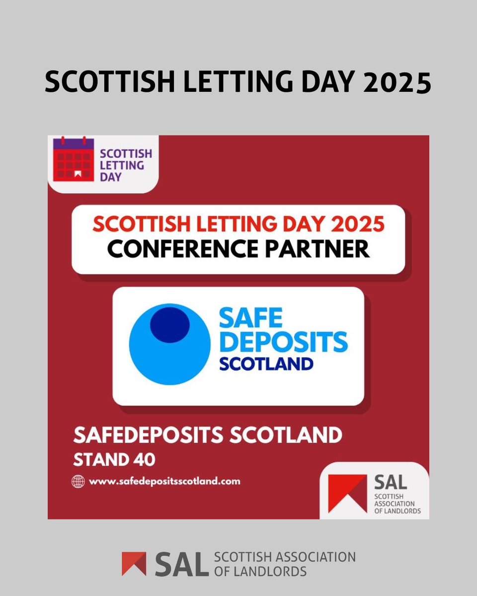 SAL (@scotlandlord) on Twitter photo Scottish Letting Day returns 21 Oct 2025 at Murrayfield Stadium - with <a href="/SafeDeposits/">SafeDeposits Scotland</a> as our proud partner! Expect expert talks, tailored sessions for landlords & agents, and 40+ exhibitors.
#ScottishLettingDay #SafeDepositsScotland #PRSScotland Scottish Letting Day returns 21 Oct 2025 at Murrayfield Stadium - with <a href="/SafeDeposits/">SafeDeposits Scotland</a> as our proud partner! Expect expert talks, tailored sessions for landlords & agents, and 40+ exhibitors.
#ScottishLettingDay #SafeDepositsScotland #PRSScotland