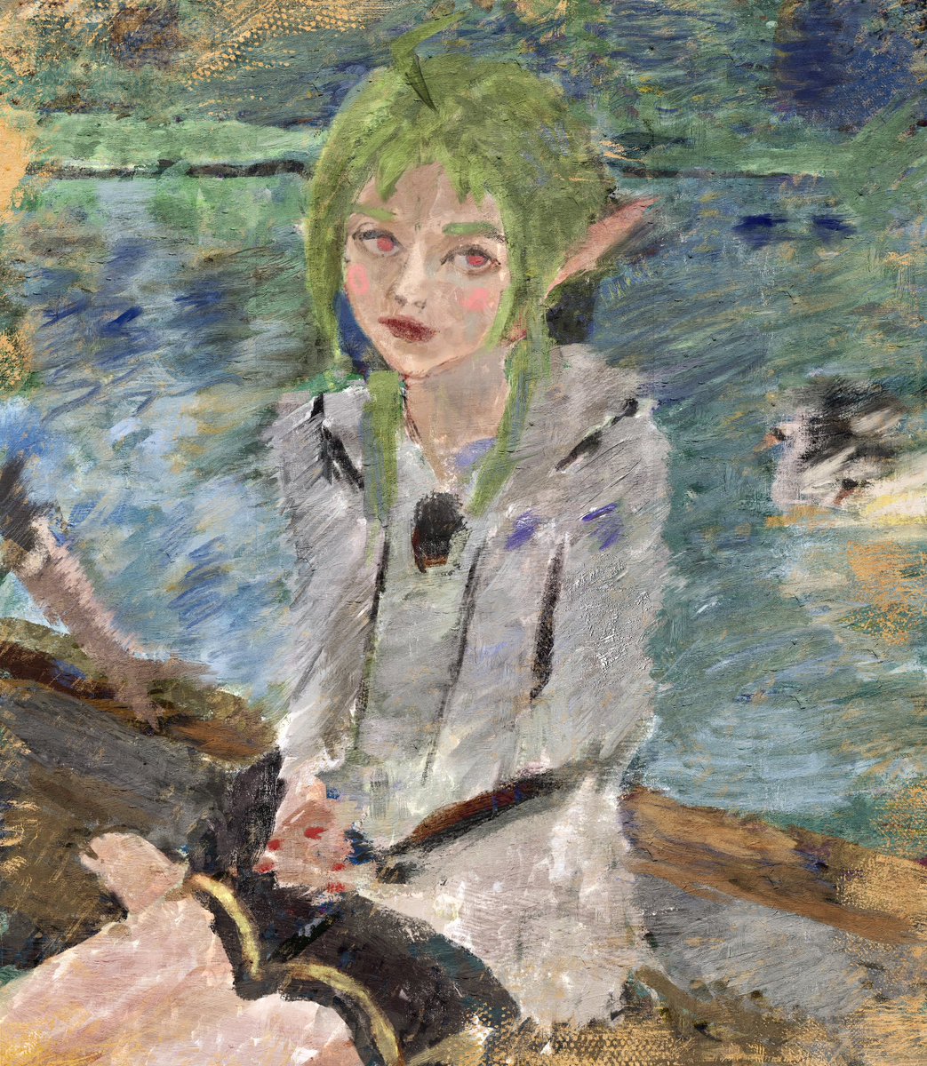 _artbydean's tweet image. Babby Sylphie after Berthe Morisot 🎨🖌💚
#digitalpainting #illustration #procreate #sketch #digitalart #art #artistsontwitter #ethereal #MushokuTensei #sylphie #sylphiette #berthemorisot #シルフィエット・グレイラット #無職転生 #イラスト #落書き