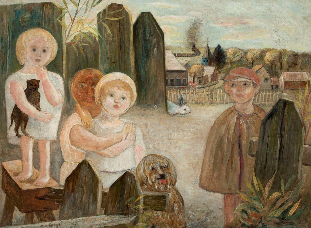 o0aga0o's tweet image. Children in a village backyard (1926)
Tadeusz Makowski (Polish, 1882-1932)