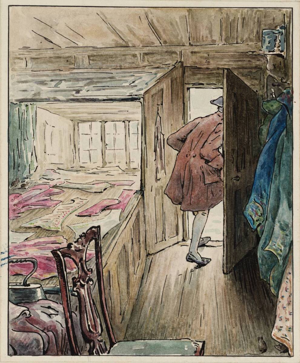 BtrixPotter's tweet image. The Tailor Leaving his Workshop wikiart.org/en/beatrix-pot…
