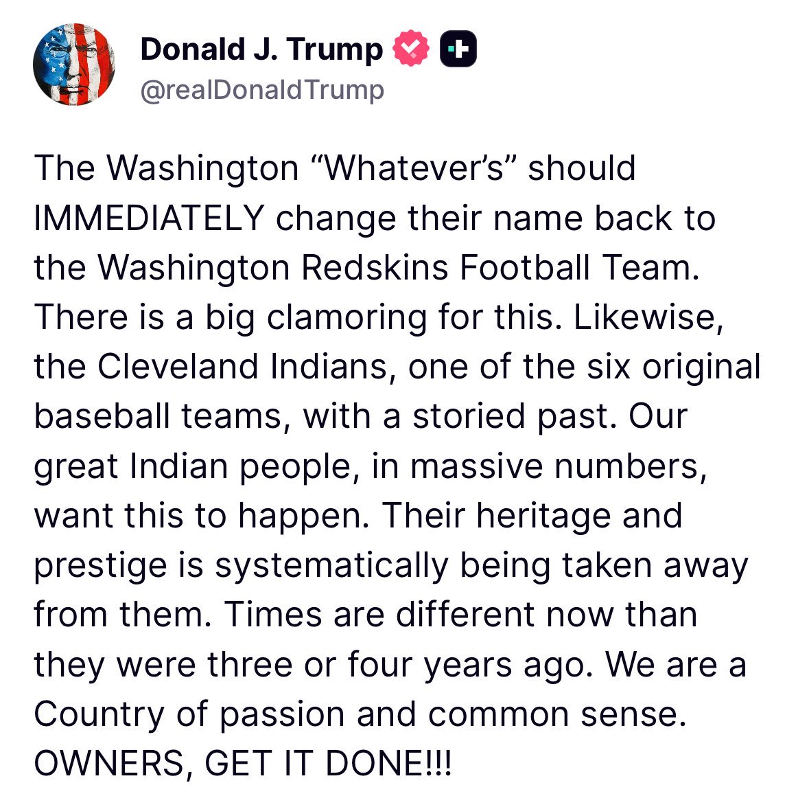 BrotherRicky's tweet image. While Americas markets are disappearing, inflation is rising, the world is abandoning America, drug prices are going up and unemployment is rising, Trump’s biggest concern is the name of a football team.
All to distract from the #EpsteinTrumpCoverUp