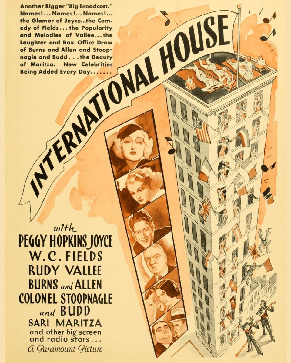 vistahollywood's tweet image. INTERNATIONAL HOUSE (1933) screens next weekend, Saturday
& Sunday, July 25th & 27th, at 10:00am. Advance tickets on sale at the theater and online.
