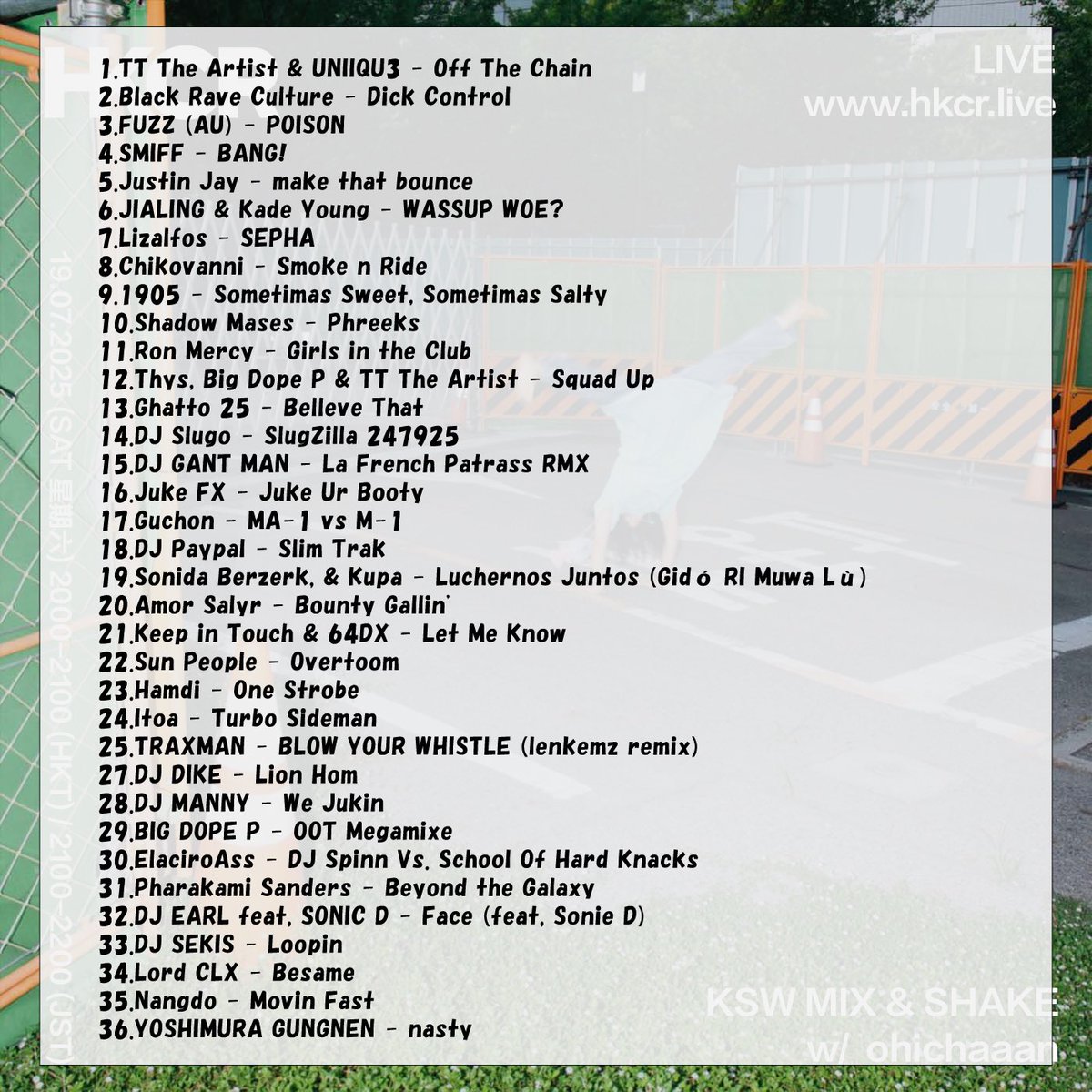 🆕KSW MIX &amp; SHAKE vol.26
DJ ohichaaan
アーカイブが配信されております！
<a href="/ohichaaan2/">ohichaaan</a> 

on.soundcloud.com/YNyXQ49o4wh2RW…

トラックリストはこちら↓↓↓
