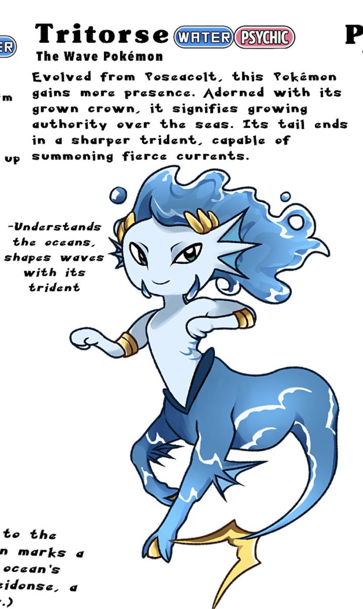 _f31nc's tweet photo. First full line Fakemon—really fun doing the water effects !! #fakemon #pokemon #art #artwork #poseidon #kelpie #fakemonoc #fy https://t.co/kjPgiE9OxY