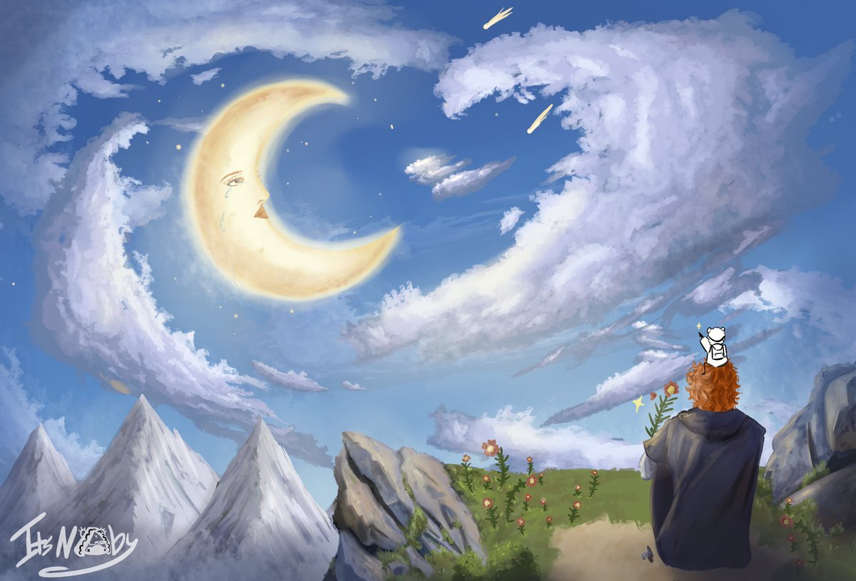 ItsNoby_'s tweet image. -"They'll tell you what you owe, but know even so"...
-"Rises the Moon"...
DIOS COMO AMO ESTE DIBUJO, costo pero se logro, no soy tan experta en paisajes y menos en planos tan detallados, pero espero que les guste &lt;33
#MagmaBoiFanart (si, me dibuje en la cabeza d magma)