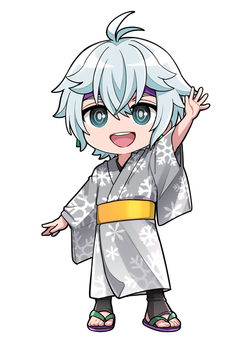 yuguro1's tweet image. 銀の浴衣