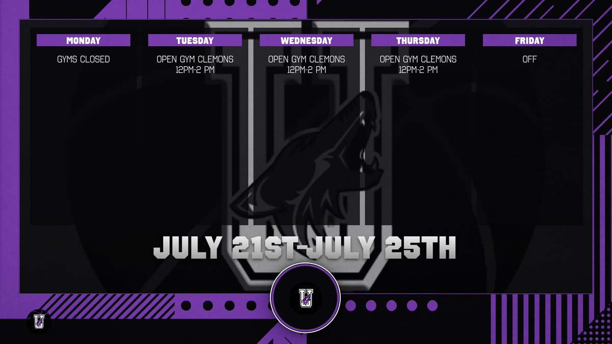 Schedule for this week!