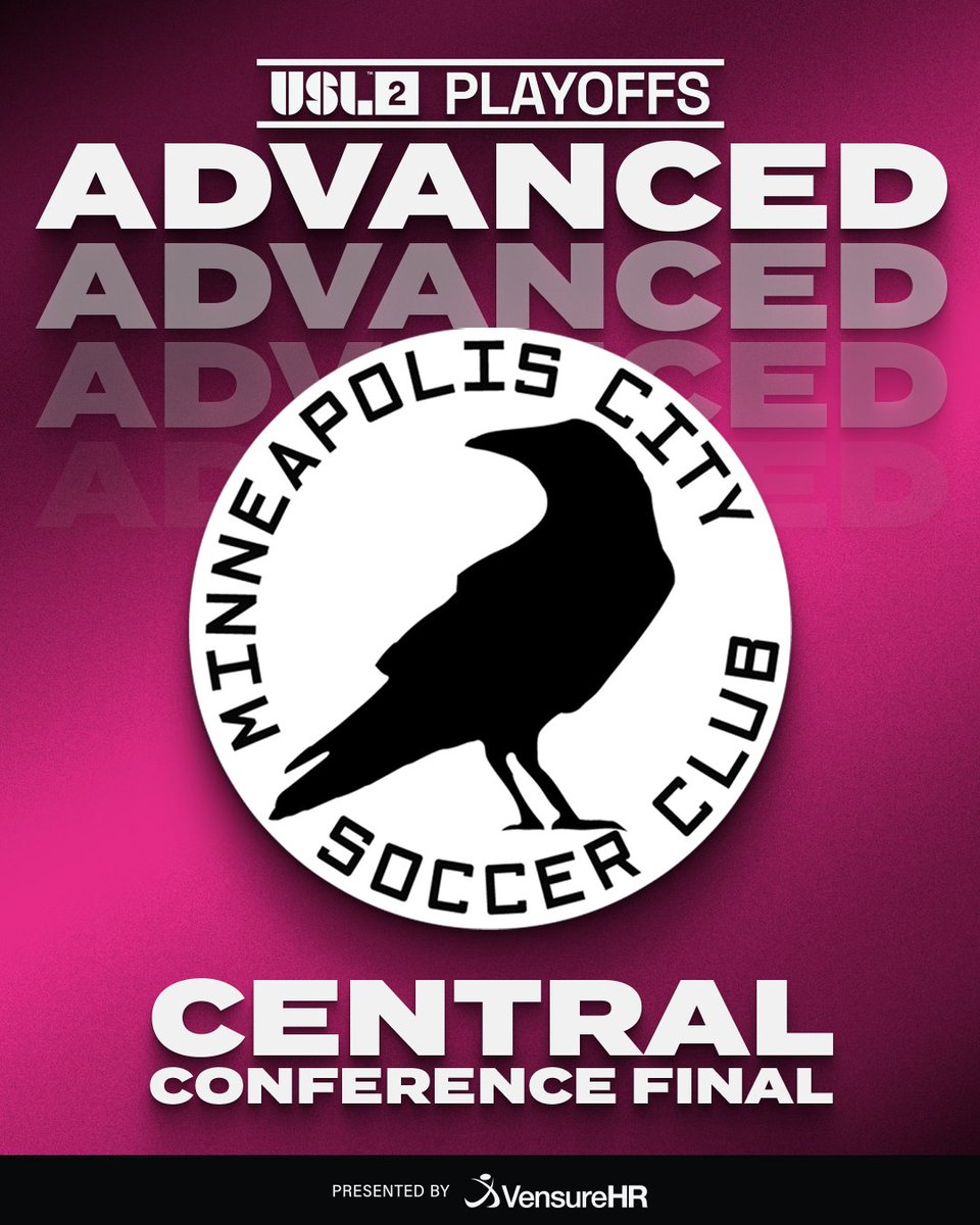 USLLeagueTwo's tweet image. One step closer 🏆
@mplscitysc advance to the Central Conference Final! 🤩