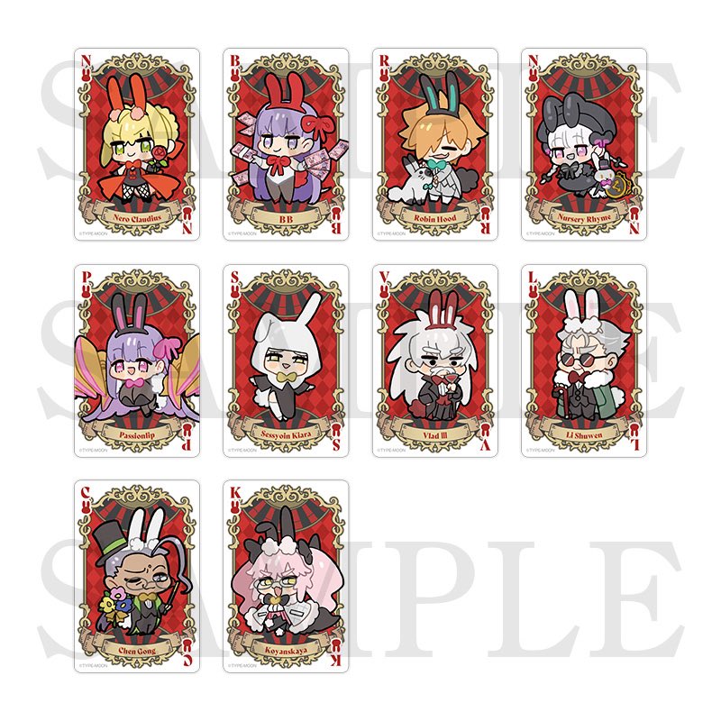 ランダムトランプ風クリアカード 「RED」全10種❤️ 「BLACK」全11種