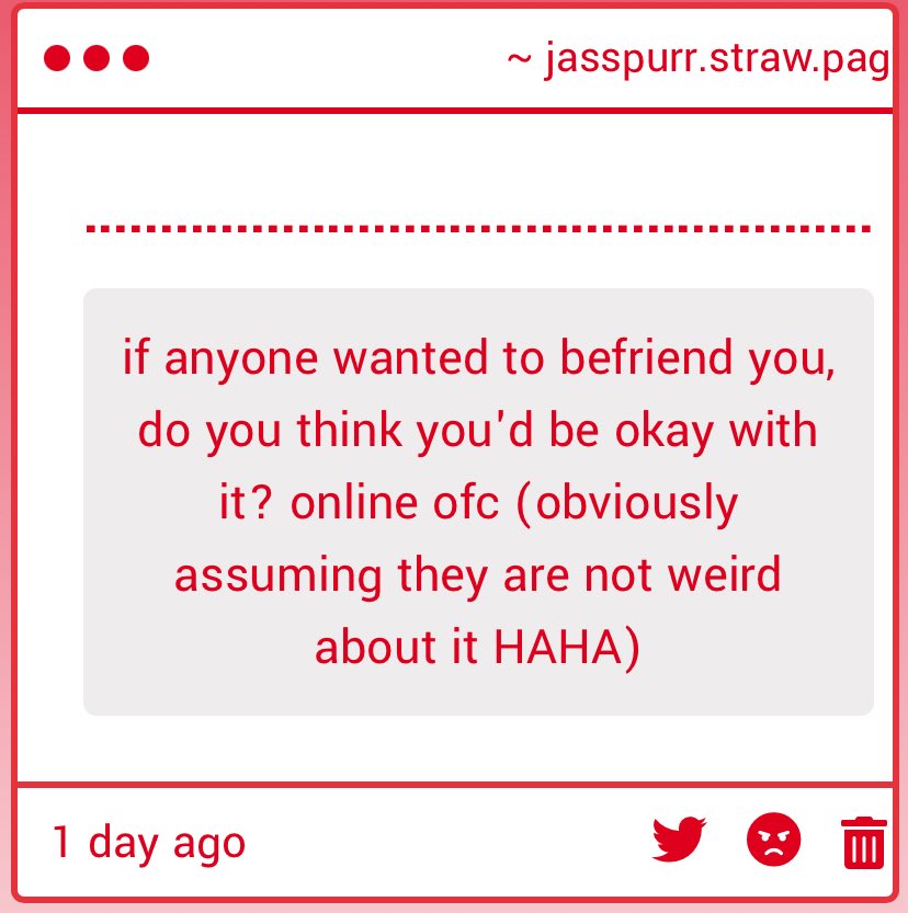 purrjas's tweet image. &quot;if anyone wanted to…&quot; -&amp;gt; YES!!!!! i love to meet new people and make new friends :] even just sending tweets back and forth with oomfs gives me so much serotonins jasspurr.straw.page