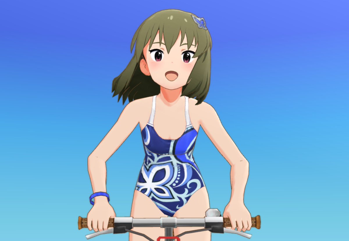 Ma2MT's tweet photo. 「昴さん！動きやすいのはわかりますけど…だからって水着で自転車は無茶すぎませんかっ！」
#ひるすば https://t.co/mE432Rr8O6
