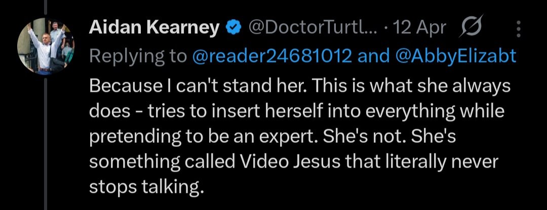antonisanchezx's tweet image. Abby aka Video Jesus is literally the dumbest person on @X. It's not even close. 🤣🤣🤣