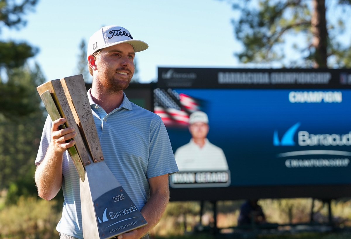 25-year-old Ryan Gerard wins his first PGA Tour event at the 27th annual Barracuda Championship 🏆

9 of the last 10 winners of the Barracuda Championship are first time PGA Tour winners