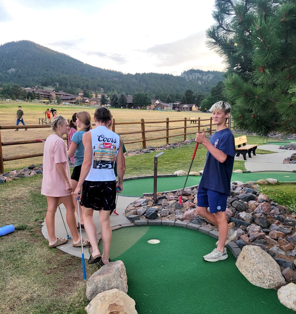 Fort Calhoun takes their camp to Colorado!  Night 1: Checked in, easy run, grill and chill with a little putt putt!
