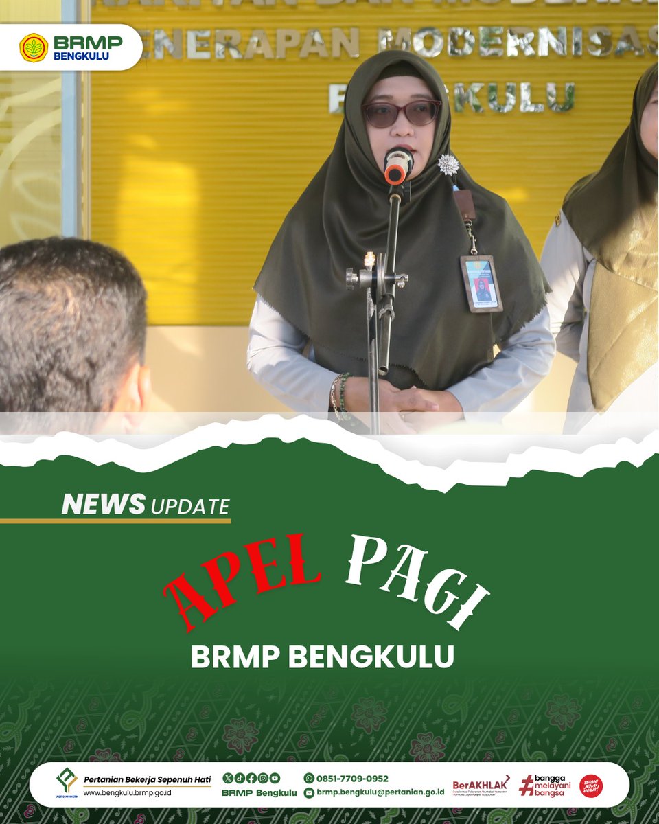 Brmp_Bengkulu's tweet image. #SemangatPagi #FrenSIP

Pagi Cerah, Semangat Pegawai BRMP Bengkulu Lakukan Apel Pagi

facebook.com/10006437861389…
#brmpuntukindonesia 
#agromodern
#brmpkementan
#kitapastilebihbaik
#pertanianmajumandirimodern
#JagaPanganBiarAman
#swasembadapangan
#luastambahtanam