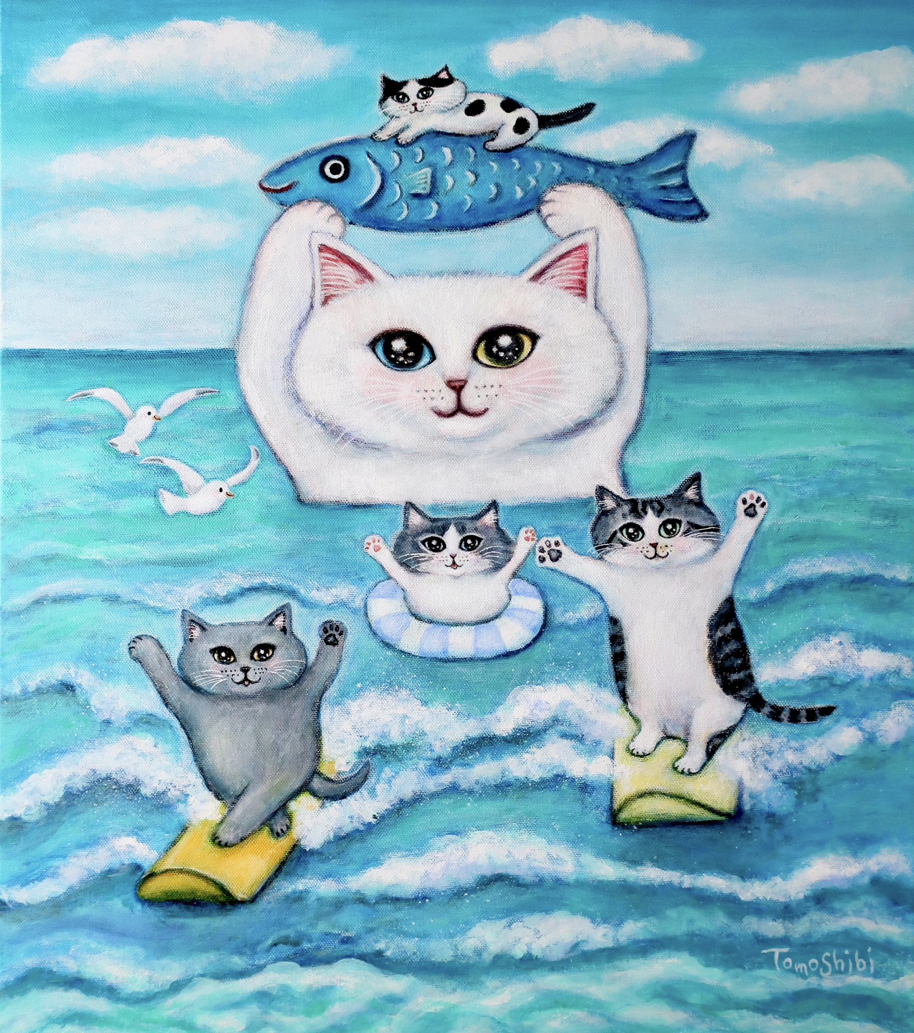 「ムサシ」猫イラスト（原画） ムサシ」猫イラスト（原画）