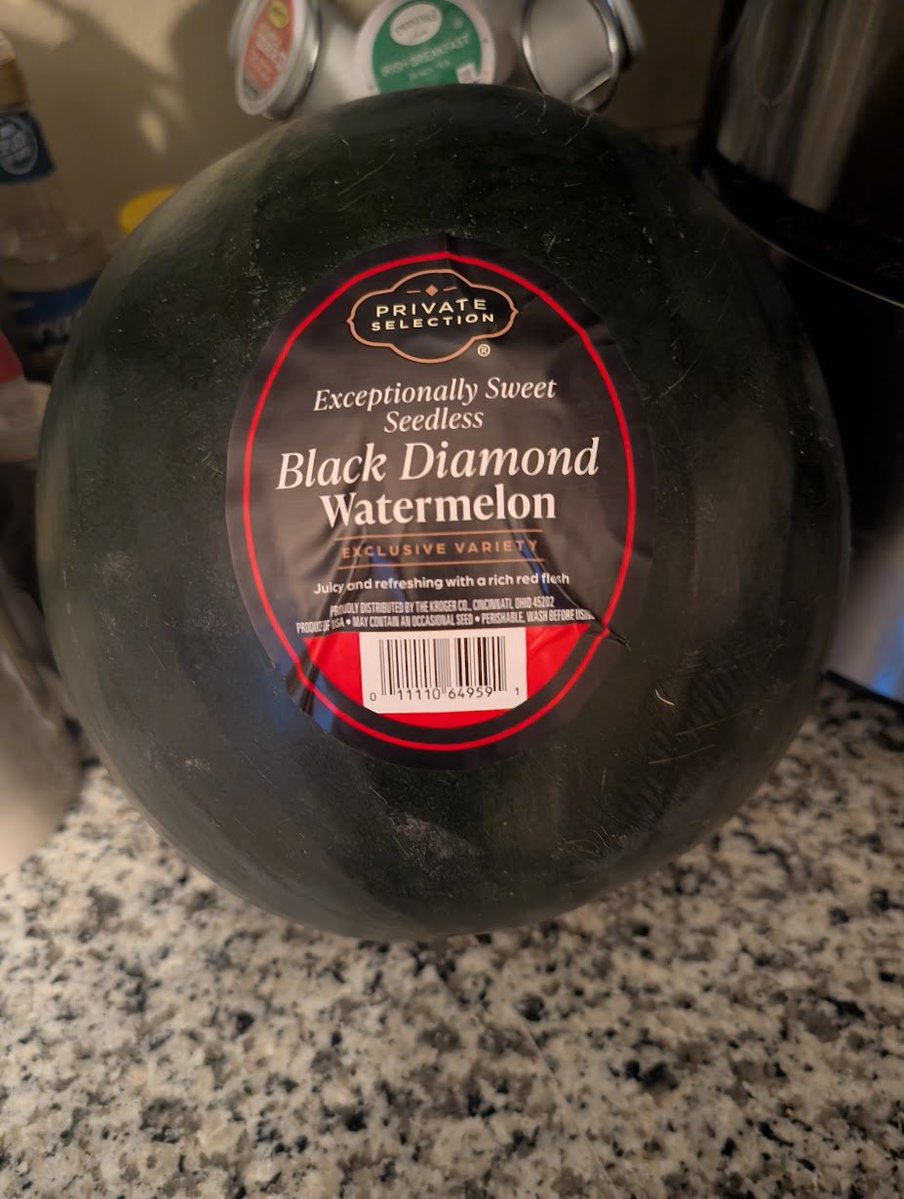 DesertHemi556's tweet image. Anybody ever had a Black Diamond Watermelon before? I just bought this at Fry's.