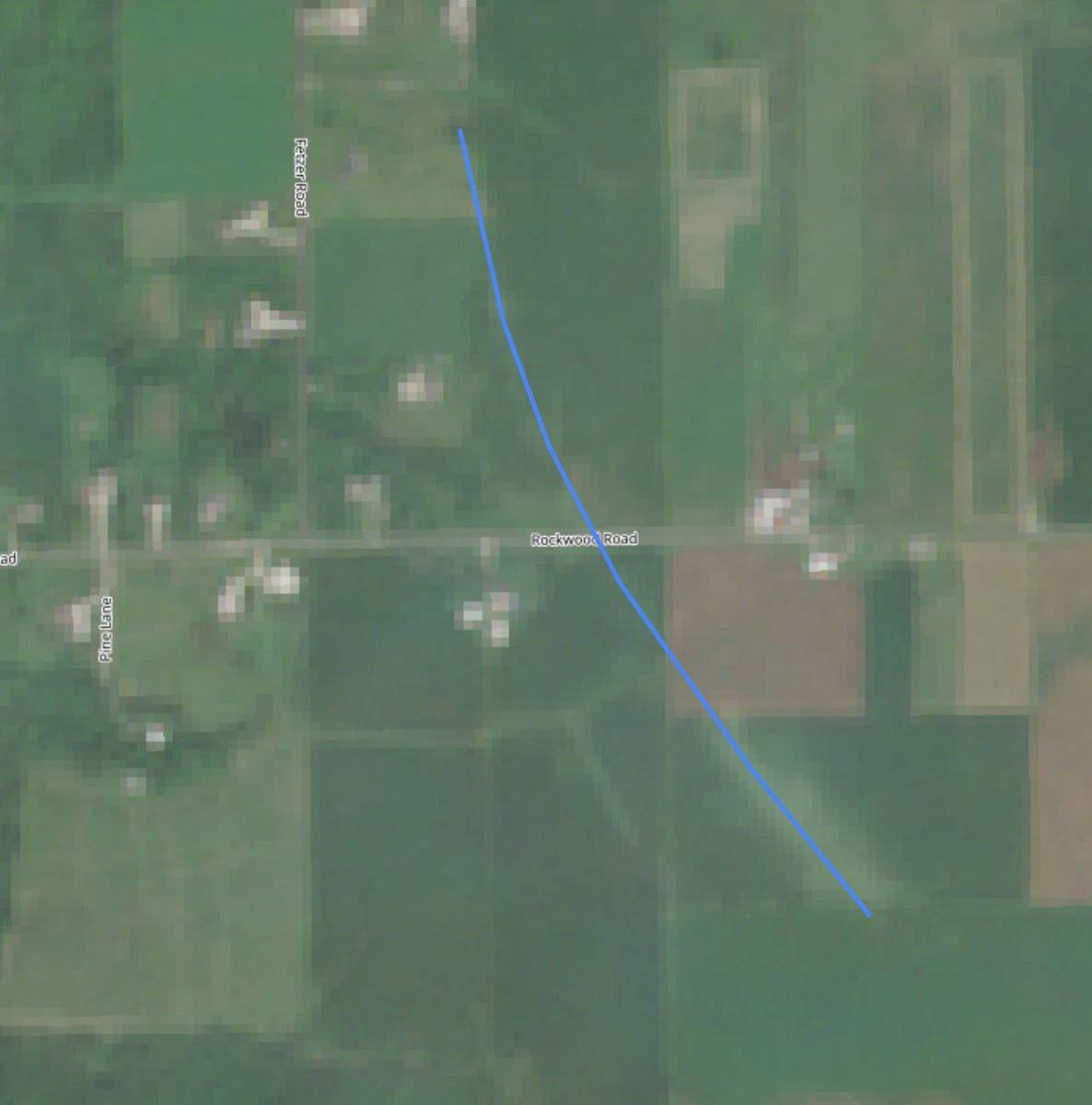 LoganFrey8's tweet image. Yesterday's tornado path NW of Manitowoc clear on sentinel. NWS has confirmed a tornado, and should have a rating (most likely EF0) soon.