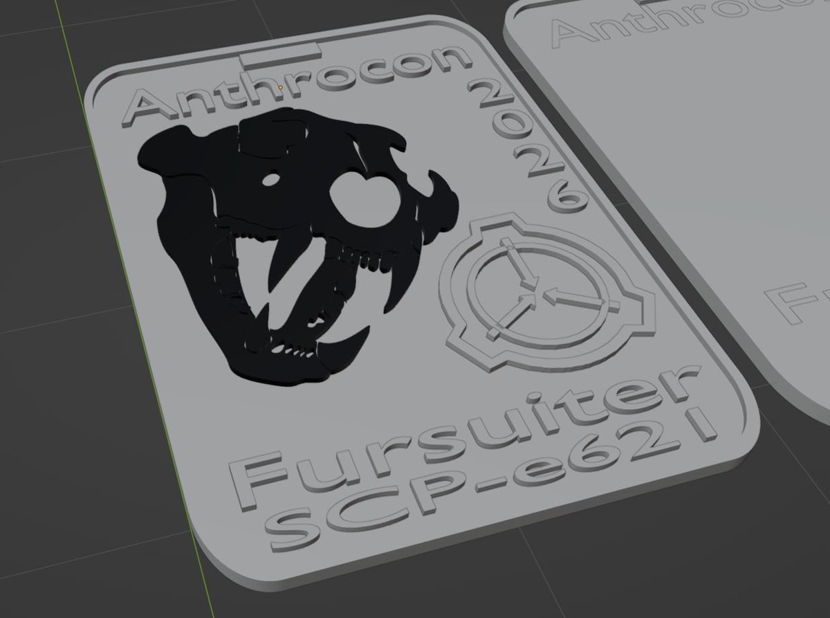 WTRsausage's tweet image. Since Anthrocon failed to have fursuit badges this year. Making my own for AC 2026 ;P