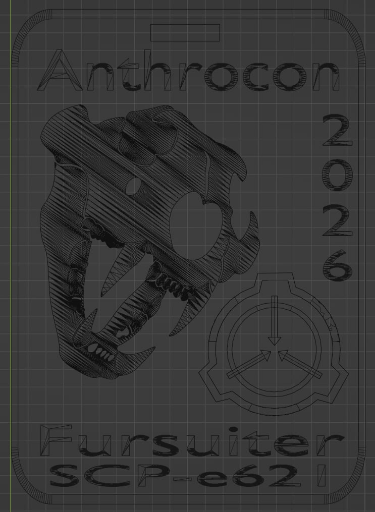 WTRsausage's tweet image. Since Anthrocon failed to have fursuit badges this year. Making my own for AC 2026 ;P