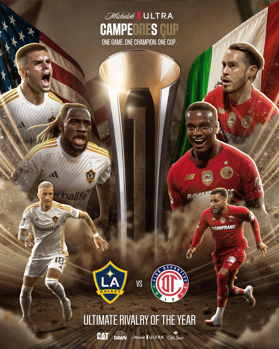 Campeones Cup (@campeonescup) on Twitter photo 🤍 LA GALAXY 🆚 TOLUCA ❤️
MLS and LIGA MX are tied with three Michelob ULTRA <a href="/CampeonesCup/">Campeones Cup</a> titles each. Who’s taking this one home? 🏆🔥 𝘾𝘼𝙇𝙇 𝙄𝙏 𝙂𝘼𝙈𝙀 𝟳!!! 🇺🇸🆚🇲🇽
Bragging rights on the line in the Ultimate Rivalry of the Year! 🥊 🤍 LA GALAXY 🆚 TOLUCA ❤️
MLS and LIGA MX are tied with three Michelob ULTRA <a href="/CampeonesCup/">Campeones Cup</a> titles each. Who’s taking this one home? 🏆🔥 𝘾𝘼𝙇𝙇 𝙄𝙏 𝙂𝘼𝙈𝙀 𝟳!!! 🇺🇸🆚🇲🇽
Bragging rights on the line in the Ultimate Rivalry of the Year! 🥊