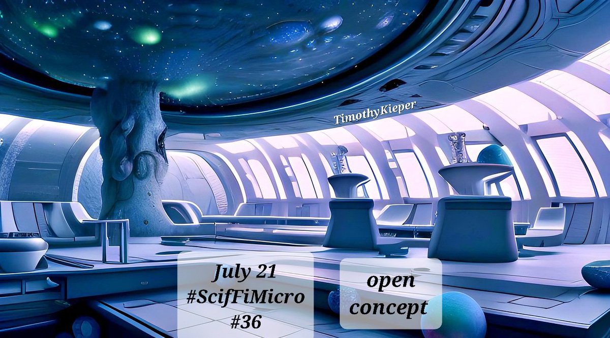 Morgan_R_R_Haze's tweet image. Date: July 21
#ScifFiMicro #36
Word prompt: open concept
Image prompt: TimothyKieper pixabay.com
Image is NOT tagged AI give the artist a ❤️ on !
Any and all takes on the prompts are welcome.