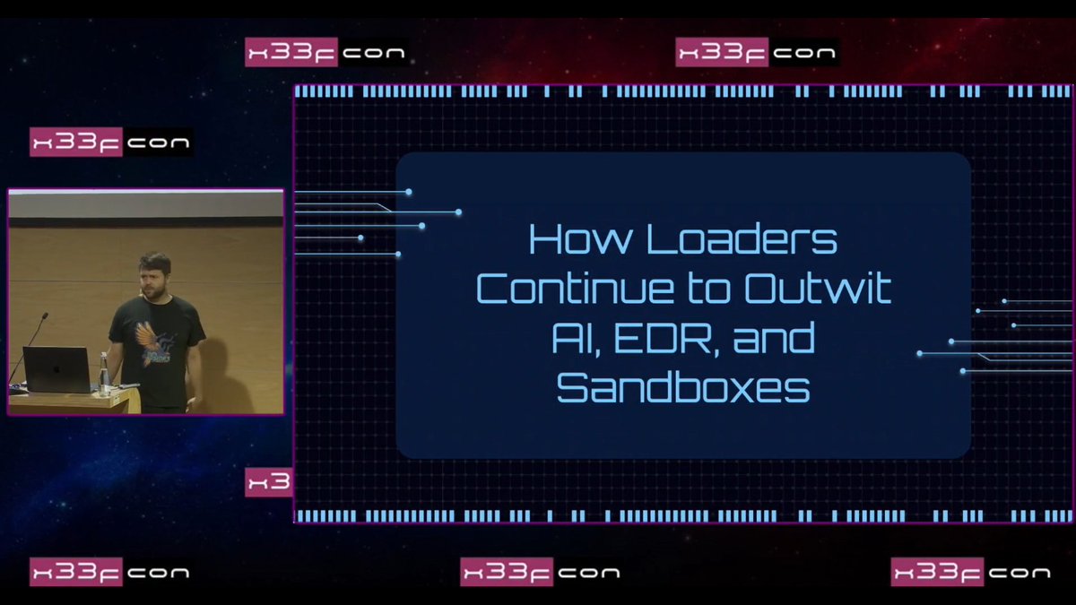 x33fcon's tweet image. #x33fcon 2025 talks: @MhicRoibin - Unpacking the Unstoppable: How
Loaders Continue to Outwit AI, EDR, and Sandboxes > youtu.be/WxCgARfon28