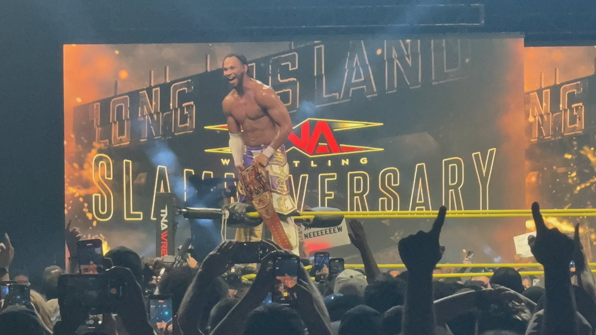 WeRWrestlingg's tweet image. CONGRATULATIONS TO LEON SLATER ON BECOMING THE NEW TNA X DIVISION CHAMPION! #TNASlammiversary