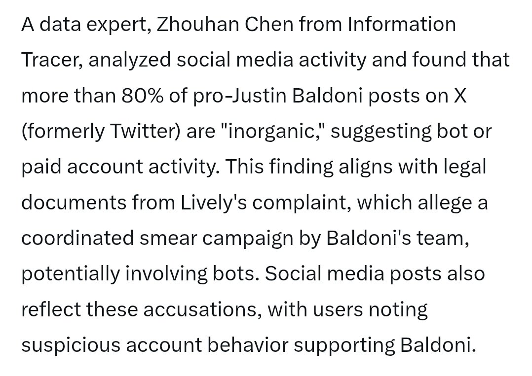 RydusHolter's tweet image. Interesting Pro-Baldoni supporters keep suggesting it's Lively using bots, when evidence suggests the opposite. Like simply search their names and see how may post their are linking fake articles that are attacks on Lively.